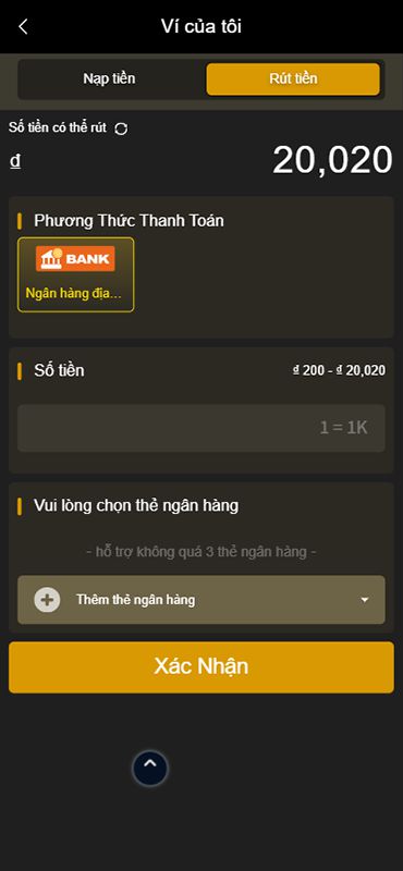 Hướng dẫn cách rút tiền từ BJ38.app tối thiểu khoảng 200 nghìn VNĐ